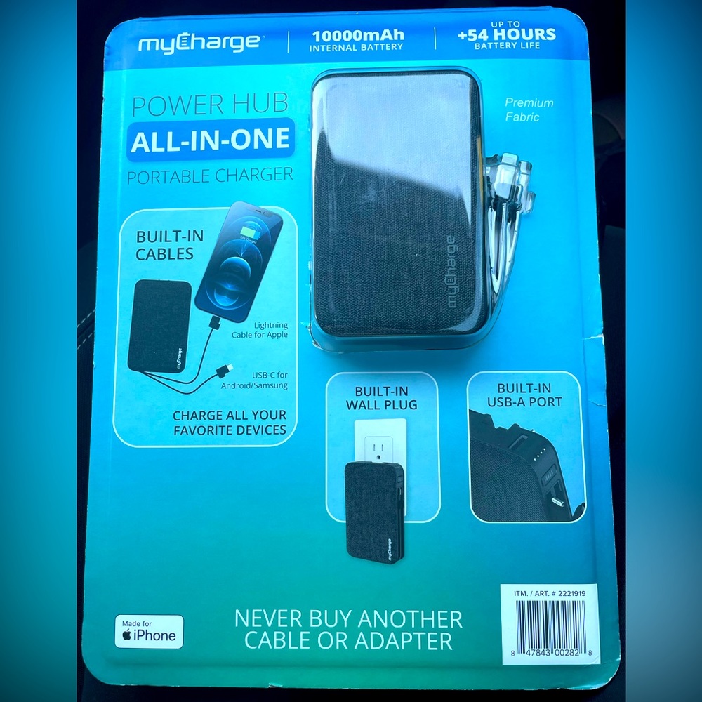 Power hub all in one portable charger